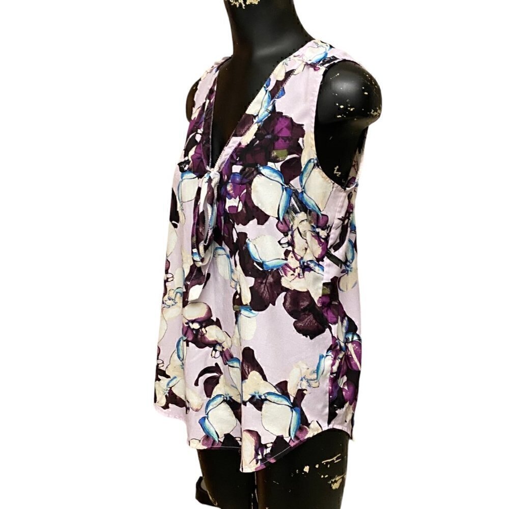 Banana Republic Purple Floral Print Tunic Top - Picture 3 of 6